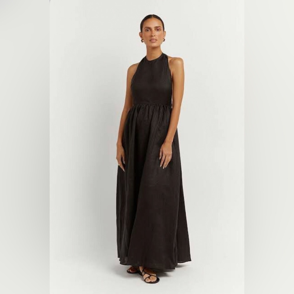 DISSH Black Cooper Midi Linen Dress - Never Worn